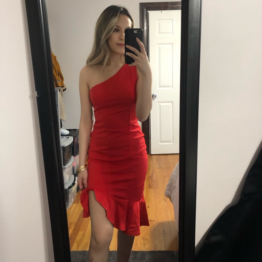 Asymmetrical one shoulder dress